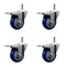 Service Caster 3.5'' Blue Poly Swivel 7/16'' Stem Caster Set with Total Lock Brake, 4PK SCC-GRTTL20S3514-PPUB-BLUE-716138-4 - alternate 1